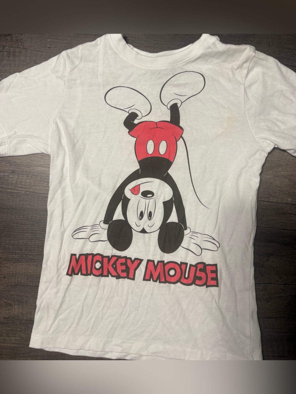 Disney White T‑Shirt with Mickey Mouse Red Shorts Graphic